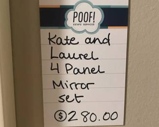 Kate and Laurel 4 Panel Mirror Set