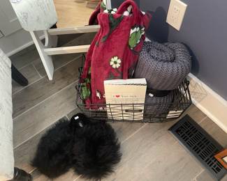 Ugg Slippers, Threshold basket, Woven basket
