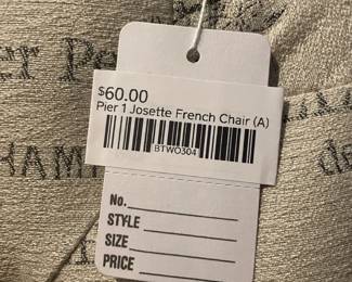 Pier 1 Josette French Chair (A)