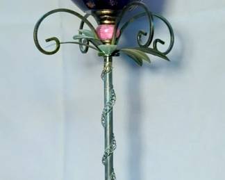 Glass And Metal 24" Tulip Table Lamp, Powers On