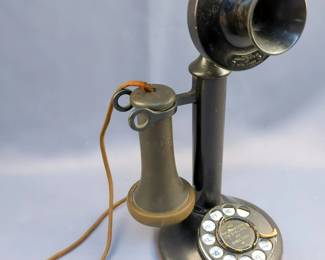 Western Electric Rotary Dial, Candlestick Phone, 12" Tall