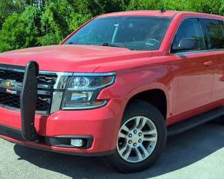 2015 Chevrolet Tahoe SUV, VIN GNSK3EC3FR283819, SSV 4WD 8 Cylinder 5.3L DI FFV OHV 325 CID, Mileage Showing 117721, Includes Pro-Gard Brush Guard, Power Locks And Windows, Kansas Title, Has Transmission Issues Shudders, While Shifting, Shows Airbag Needs Service, City Of Shawnee, KS Surplus