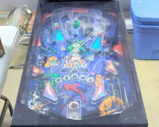 Zizzle Marvel Super Heroes 3/4 Size Pinball Machine, 54" x 18" x 36"