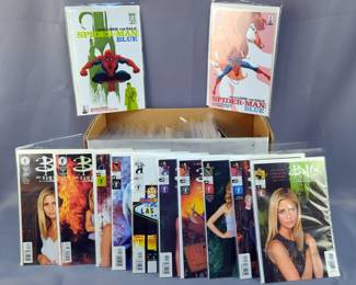 DC And Marvel Comics Including Batgirl, JSA Bad Medicine, Robin, The Call Of Duty, Buffy The Vampire Slayer And More, Contents Of Box