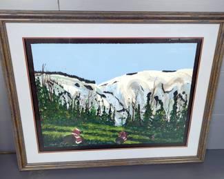 Earl Bliss "The Long Way To Squaw Valley" Printers Proof Print, Framed, Matted Under Glass, Signed By Artist In LR, 34" x 42"