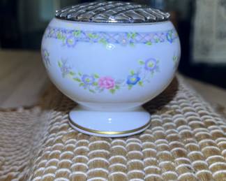 Coalport Floral Bud Vase with Frog, England Bone China