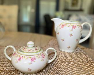 Eschenbach Bavaria Sugar & Creamer Set, Pink Flowers Pattern A241