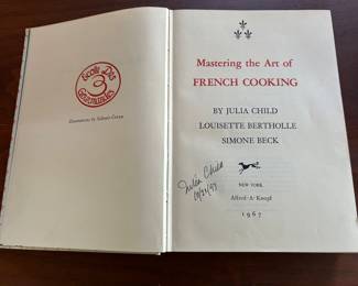 Autographed cookbook by Julia Childs