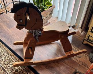 Wooden rocking horse