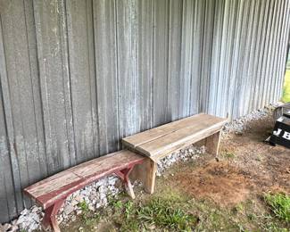 Wooden benches
