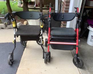 Two like new walkers that convert to rolling chairs