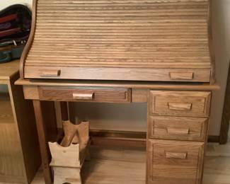 Oak roll top desk