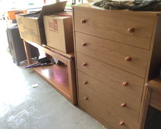 Chest of drawers..presale $30, sofa table $35
