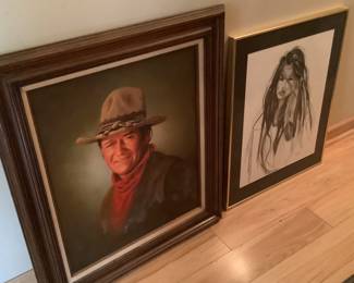 John Wayne picture and Native American female picture