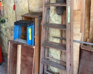 Four ladders….one Warner three step, two wooden ladders and one 40’ extension ladder