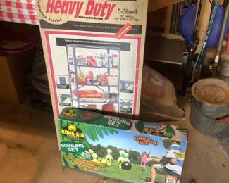 Shelving and bowling game