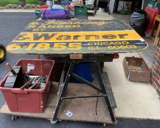 Garage work table on a rolling Cart