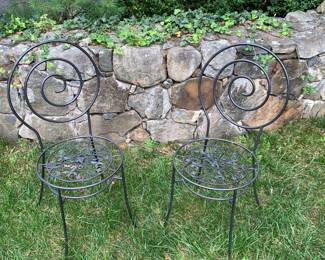 Metal patio bistro chairs