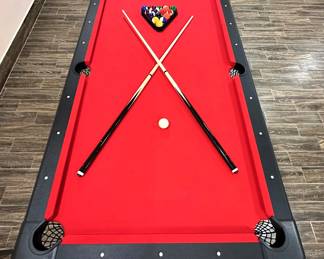 Pool table folds for indoor and outdoor use