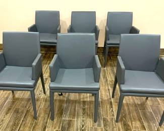 Modani leather set of 6 armchairs