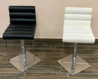 Modani modern leather and chrome adjustable counter stools