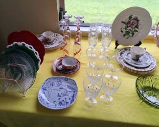 CRYSTAL STEMWARE, PLATES