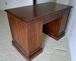 NICE FRUITWOOD DESK WITH FINISHED BACK 