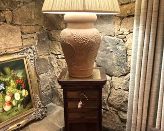 Art; plant stand; one of many lamps