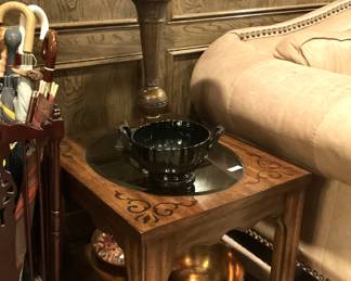 One of many side tables and lamps