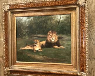 Framed wildlife art by Artist Di Vencenzo