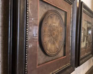 One of four handsome coordinating framed and matted pieces of art