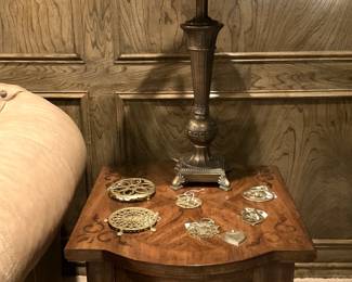 One of many side tables and lamps