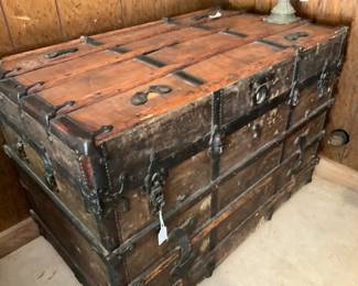 Rustic antique trunk