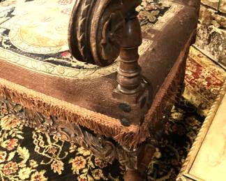 Superb quality 19th Century carved tapestry armchair
