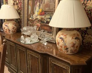 Large buffet; matching lamps