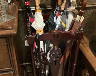 Umbrella holder and umbrellas