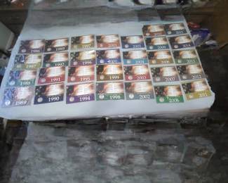 This is a set of 30 painted silver eagle dollars. It will be sold as a set. 1986 through 2015. All coins are paid with cash 