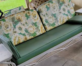 Vintage porch glider with 2 chairs