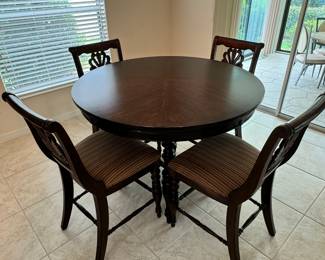Round High Top Dining Table with 4 chairs