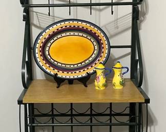 Bakers Rack With Decor