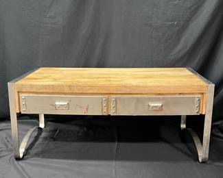 Metal And Wood Coffee Table