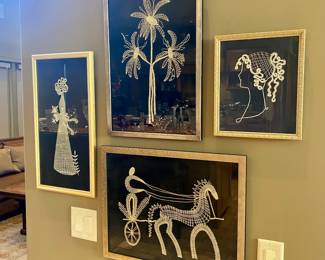 Vintage Czech handmade Bobbin Lace Wall Art