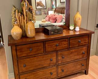Aspen Home Bedroom Furniture - 7 Drawer Dresser with mirror