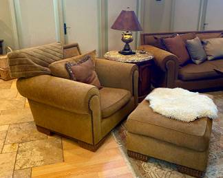 Marge Carson Lounge Chair with Ottoman