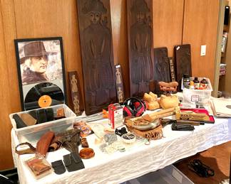Autographed Charlie Rich Album / Antique Dutch Cookie molds, various sizes / Black powder rifle supplies / Gun Holsters & Targets / Gun & Shooting Equipment