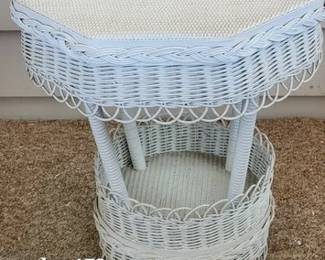 Vintage wicker side table, unique design