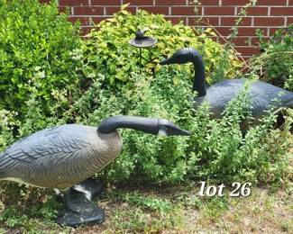 Plastic geese yard decor