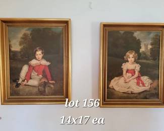 Pair of vintage board prints