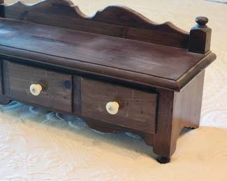 Vintage wooden dresser top glove box