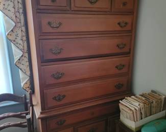 Antique highboy dresser
